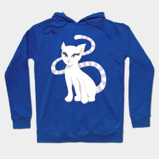 Beautiful Cartoon Cute White Cat Hoodie